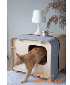 Nhà gỗ cho mèo, chuồng mèo gỗ