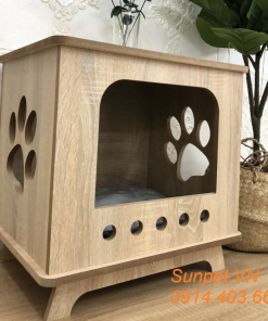 Nhà gỗ cho mèo, chuồng mèo gỗ