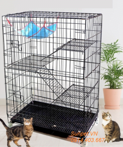 Lồng mèo 4 tầng sắt sơn tĩnh điện cho mèo