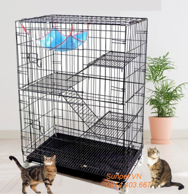 Lồng mèo 4 tầng sắt sơn tĩnh điện cho mèo