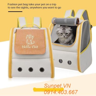 Túi vận chuyển chó mèo Hello Cat - Balo vận chuyển chó mèo Hello Cat