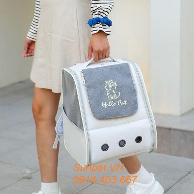 Túi vận chuyển chó mèo Hello Cat - Balo vận chuyển chó mèo Hello Cat